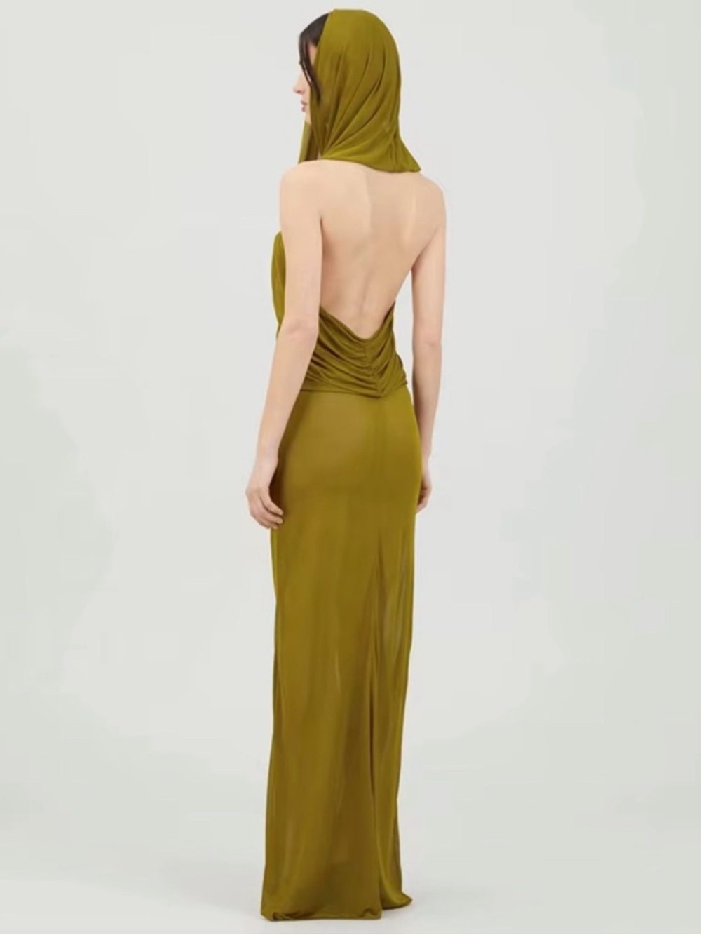 KOIR Olive Draped Hooded Maxi Dress | Inspired by saint Laurent / Cult Gaia - Picture 5 of 8